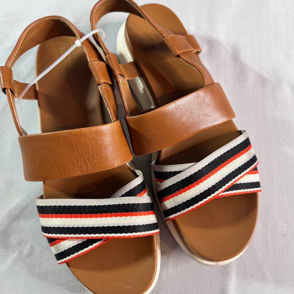 Cole Haan Zerogrand Sandals Womens 10B Brown Striped Slingback Comfort